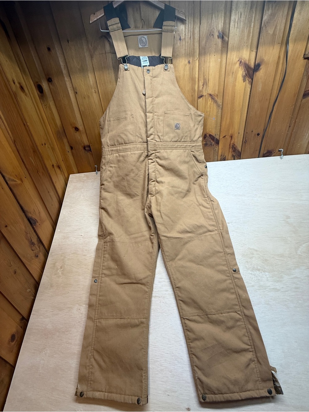 Berne Mens Insulated Duck Canvas Bib Overalls Brown Size 2XL Regular Quilted
